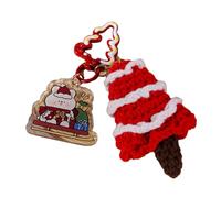 Fahoujs Christmas Spirits Santa Key Holder Christmas Handmade Keychain Soft Touch Wool Alloy Sturdy Festival Key Decors