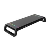 Fahoujs Computer Monitors Stand Risers With USB Hubs LED Light Foldable Computer With Storage Drawer And Phone Holder Type C Data Port