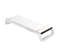 Fahoujs Computer Monitors Stand Risers With USB Hubs LED Light Foldable Computer With Storage Drawer And Phone Holder Type C Data Port