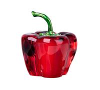 Fahoujs Crystal Peppers Decoration Lifelikes Vegetable Art for Shelf Desk Photography Safe NonSlip Base Gift Simulated Peppers Crystal Decoration