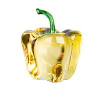Fahoujs Crystal Peppers Decoration Lifelikes Vegetable Art for Shelf Desk Photography Safe NonSlip Base Gift Simulated Peppers Crystal Decoration