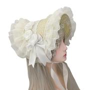 Fahoujs Dark Themed Widows Cap Breathable Fabric Punk Styles Headwear for Roleplay Costume Photography Props Gothic Photo Props Hat