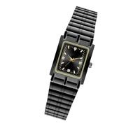 Fahoujs Elegant His and Hers Square Face Rhinestones Embedded Stainless Steel Analog Wristwatch 30M Water Resistant Square Watch