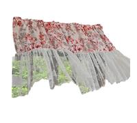 Fahoujs Elegant Semi Sheer Window Valance Lace Drape Window Covering Instantly Curtain Room Decoration Upgrades Polyester Lace Curtains