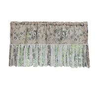 Fahoujs Elegant Semi Sheer Window Valance Lace Drape Window Covering Instantly Curtain Room Decoration Upgrades Polyester Lace Curtains