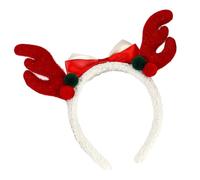 Fahoujs Festival Plush Elk Hairband With Bowknot For Christmas Party And Family Gatherings Comfortable Holiday Hair Accessory Children Holiday Hairband