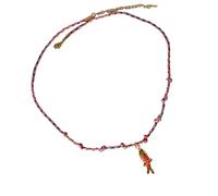 Fahoujs Fish Shape Handwoven Colorful Rope Necklace Adjustable Length Jewelry Stainless Steel Pendant Sea Inspired Accessory Stainless Steel Fish Jewelry