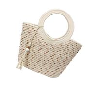 Fahoujs Friendly Oversized Straw Beach Bag Women Holiday Essential Storage Bag Practical Spacious Handbag For Outdoor Women's Woven Shoulder Bag