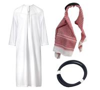 Fahoujs Genuine Arabic Costume Set for Adults Soft Polyester Cosplay Accessories Perfect for Role Play and Cultural Tasks Middle East Set
