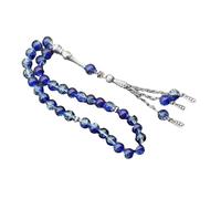 Fahoujs Handmade 33 Beads Muslims Rosary Ice Cracked Glass Tasbih With Tassels Pendant For Daily Prayers And Supply Prayer Accessories