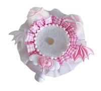 Fahoujs Handmade Lace Badge Tray with Bells Embellishments Brooch Holder Pin Display Stand for Enthusiasts and Collectors