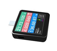 Fahoujs KM003C USB C Power Meter 50V 6A LCD Voltages Current Display Tester Multimeter Current Tester LCD Display USB Power