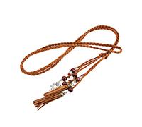Fahoujs Ladies Beaded Waist Belt Delicate Fringe Decors Braided Belt Women Seaside Dress Waist Colorful Braided Women Thin Dress Coat Belts Girls Multicolor