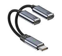 Fahoujs Male Type C To Female Earphone+ Charging Adapter Cable Converter Wire Splitter Cord Line 14cm Length Type C Converter Wire