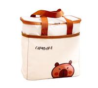 Fahoujs Oxford Fabric Capybaras Print Lunch Box for Kids and Adults Aluminum Foils Lining Bag Insulated Office Lunch Container