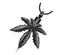 Fahoujs Pet Cremation Pendants with Elegant Maples Leaves Design for Loss Pet Families Rememberings Leakproof Seal Urn Necklace Stainless Steel Urn Pendants