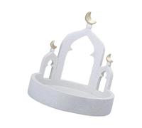 Fahoujs Ramadans Eid Home Decorations Jewelry Storage Box Gold and White Mosque Tower Islamics Eid Mubaraks Decors Table Ornament Ramadans Decorations