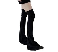 Fahoujs Ribbed Knitted Flared Over The Knee Leg Warmers Elegant Solid Color Thigh High Leg Covers Long Socks Stockings For Women Teen Girls Hosiery