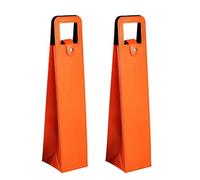 Fahoujs Set of 2 Elegant Leather Wine Carriers Portable Champagne Bags for Picnics and Wedding Celebration Party Supplies