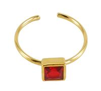 Fahoujs Square/Heart/Flower Opening Rings Stainless Steel Geometric Zircon Finger Jewelry Accessory For Parties And Daily Wear Unique Gemstones