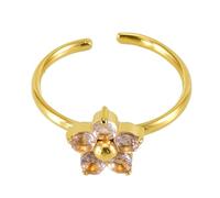 Fahoujs Square/Heart/Flower Opening Rings Stainless Steel Geometric Zircon Finger Jewelry Accessory For Parties And Daily Wear Unique Gemstones