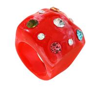 Fahoujs Stylish Folded Circles Rings Featuring Sparkling Crystal Stones in Trendy Designs Finger Jewelry for Fashion Accessories Resin Stone Rings