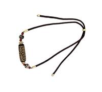 Fahoujs Traditional Tibetan Dzi Bead Necklace Handmade Nine Eye Protections Symbol Neck Chain For Energy Balancing Rituals Wisdoms Power Protections Jewelry