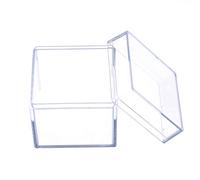 Fahoujs Transparent Box Square Candy Box Acrylic 5 Sided Jewelry Display Storage for Case Square Cube Props Jewelry Boxes Bulk White