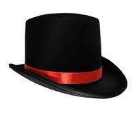 Fahoujs Trendsetting Flat Brimmed Hat With Ribbon For The Modern Wear Elegant Ribbon Hat For Stage Shows Magician Costume