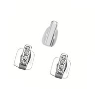 Fahoujs Triplicate Pack Elegant Tooth Difference with Crystal Accents Permanent Metal Plan for Everyday Wear Customizable Tooth Beads