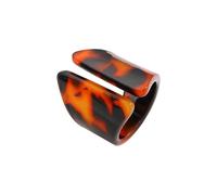 Fahoujs Unique Brown Geometric Pattern Acrylic Statement Rings Flexible Sizing Finger Band for Everyday Wear or Parties Leopard Pattern Brown Acrylic Rings