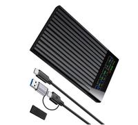 Fahoujs USB 3.2 Gen1 SATAs Enclosure for 7mm 9.5mm 2.5" Drive Real Time Health Checks Temperature Voltages Display Aluminum Case