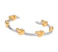 Fahoujs Versatile Stainless Steel Adjustable Knot Accent Lightweight Unisex Bangle For Gifts Everyday Wear Minimalist Stainless Steel Jewelry