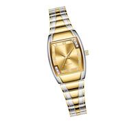 Fahoujs Women's Rectangle Watch Elegant Design Roman Dials Rhinestones Markers Water Resistant 30m for Special Occasions Retro Daily