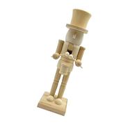 Fahoujs Wood Christmas Nutcrackers Unfinished Coloring Christmas Ornament Unpainted Puppet King Soldiers Wood Figurine