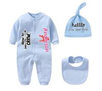 FAHOXUMR Custom Newborn Baby Boy Clothes Baby Girl Clothes, Personalised Newborn Coming Home from Hospital Outfit 0-3 Months