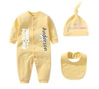 FAHOXUMR Custom Newborn Baby Boy Clothes Baby Girl Clothes, Personalised Newborn Coming Home from Hospital Outfit 0-3 Months