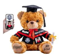 FAHOXUMR Graduation Bear Class of 2025 Personalised Graduation Gift for Him Her Teddy Bear with Text+Photo as 2025 College High School Kindergarten Graduation Gifts for Kids (8 IN-Text+Photo)