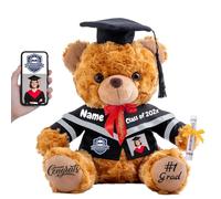 FAHOXUMR Graduation Bear Class of 2025 Personalised Graduation Gift for Him Her Teddy Bear with Text+Photo as 2025 College High School Kindergarten Graduation Gifts for Kids (8 IN-Text+Photo)