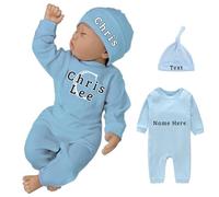 FAHOXUMR Personalised Baby Clothes Boy Baby Girl Coming Home Outfit Boy, Custom Newborn Coming Home from Hospital Outfit