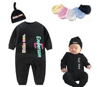FAHOXUMR Personalised Baby Clothes for Newborn Boy Girl, Custom Baby Boy Clothes 0-3 Months Coming Home from Hospital Outfit