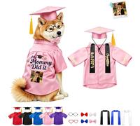 FAHOXUMR Personalised Dog Graduation Cap and Gown with Name Photo and Tassel, Custom Adjustable Pet Graduation Costume for Small Medium Large Dogs Cats Ceremony Photo Props