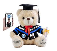FAHOXUMR Personalised Gifts Graduation Bear 2025 with Text+Photo, Graduation Bear for Graduation Day 2025 as Graduation Gifts for Men Women (8 IN-Text+Photo)