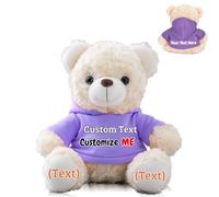 FAHOXUMR Personalised Gifts Teddy Bear for Kids Adults, Personalised Bear Plush Toys Stuffed Bear with Text+Photo as Im Sorry Gifts for Valentines Day Christmas Day Birthday (8 inch-Text+Photo)