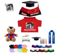 FAHOXUMR Personalised Graduation Bear Clothes with Photo Text, Custom Graduation Stuffed Animal Clothes Fit 8-16inch Stuffed Teddy Bear Clothing, Custom Doll Clothing Make Your Own Plush Doll Shirt