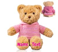 FAHOXUMR Personalised Teddy Bear for Her Him, Plush Toys Personalised Gifts Stuffed Bear with Custom Text+Photo as for Valentines Day Gifts Christmas Day Birthday (11 IN-Text+Photo)