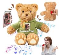 FAHOXUMR Personalised Teddy Bear with Voice Recorder for Her Him, Personalised Gifts Teddy Bear Plush Toys with Text+Photo as for Valentines Day Christmas Birthday (11 inch-Text+Photo)