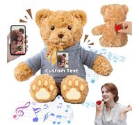 FAHOXUMR Personalised Teddy Bear with Voice Recorder for Her Him, Personalised Gifts Teddy Bear Plush Toys with Text+Photo as for Valentines Day Christmas Birthday (11 inch-Text+Photo)