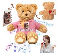 FAHOXUMR Personalised Teddy Bear with Voice Recorder for Her Him, Personalised Gifts Teddy Bear Plush Toys with Text+Photo as for Valentines Day Christmas Birthday (13 inch-Text+Photo)