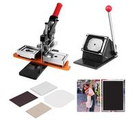 FahQuintuple 2.1x3.1inch Magnet Maker Machine Kit DIY Rectangle Photo Fridge Magnet Making Machine with Paper Cutter & 100 Sets Supplies
